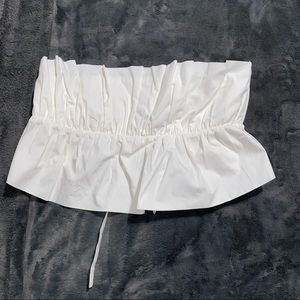 Size Medium Strapless Ruffle Crop Top